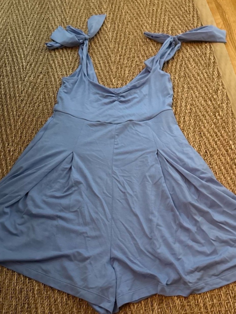 Light Blue Tie-Strap Mini Dress